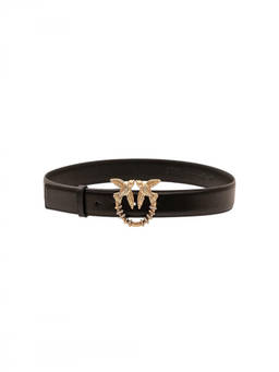 Pinko - Black Love Birds Solid Belt