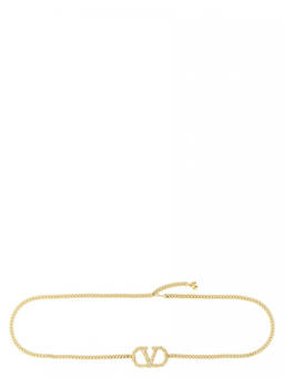 Valentino Garavani - Gold Vlogo Signature Embellished Adjustable Belt (32)