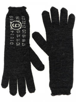 MM6 Maison Margiela - Dark Grey numeric Signature Mm6' Gloves