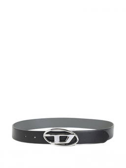 Diesel - Black Belt With Oval Logo Buckle