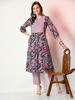 MYSHKA - Women Multi Printed Kurta & Pant (Set of 2)