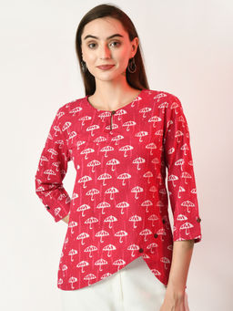 MYSHKA - Women Pink Printed Tunic