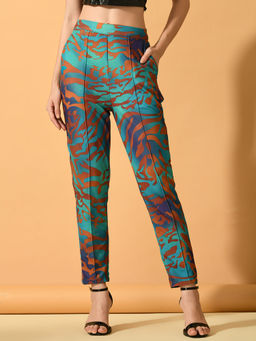 MYSHKA - Women Multi Slim Fit Party Trouser