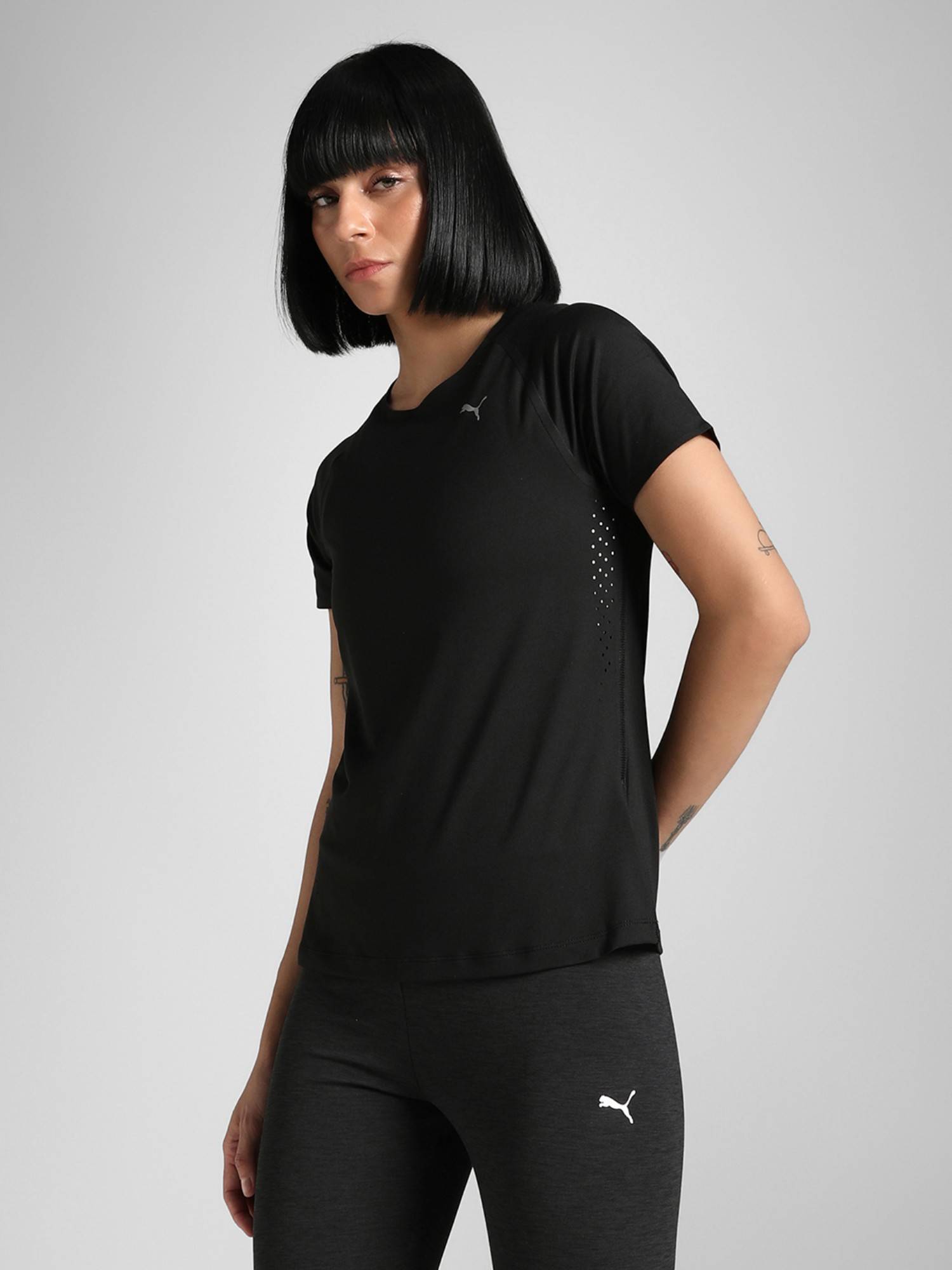 puma Black Run Cloud Spun Women's Slim Fit Solid Running T-Shirt-picture-18