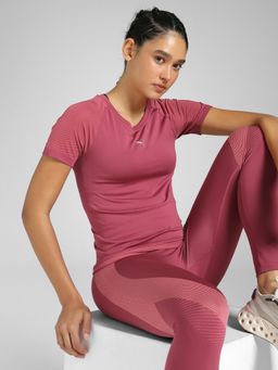 Puma - Pink Train All Day Tech Seamless Women's Solid T-Shirt