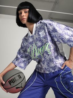 Puma - Blue Lace Em Up's Division Women's Oversized Basketball T-Shirt