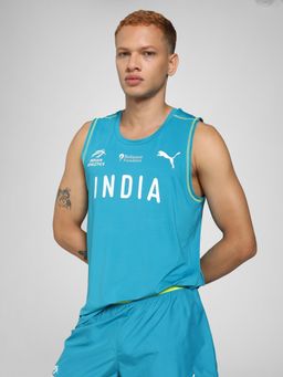 Puma - Blue Afi Train Sleeveless Men's Tank
