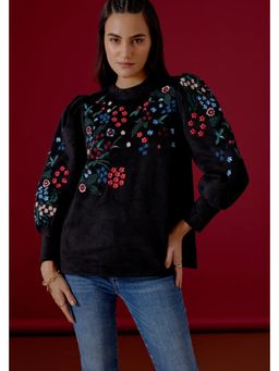 BOHO-CHIC By Sukriti Jain - Black Enchanted Floral Top