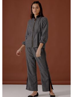 BOHO-CHIC By Sukriti Jain - Black Metallic Tweed Jacket And Pant Set