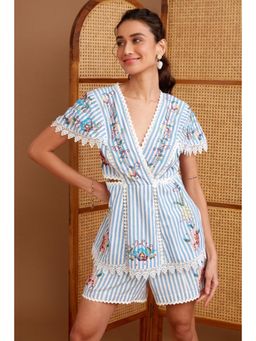 BOHO-CHIC By Sukriti Jain - Blue The Pure Abundance Top And Shorts Set