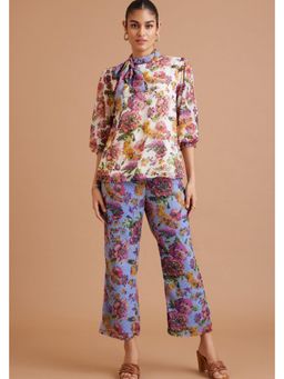 BOHO-CHIC By Sukriti Jain - Purple Hydrangea Top And Pant Set