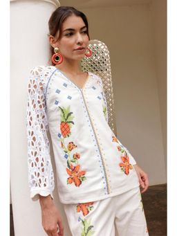 BOHO-CHIC By Sukriti Jain - White Blooming Garden Top