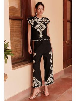 BOHO-CHIC By Sukriti Jain - Black Classy Monochrome Top And Pant Set