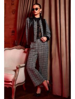 BOHO-CHIC By Sukriti Jain - Black Monochrome Tweed Top And Pant Set