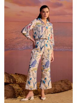 BOHO-CHIC By Sukriti Jain - Blue Floral Print Shirt And Pant Set