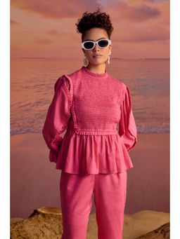 BOHO-CHIC By Sukriti Jain - Pink Cosmos Embroidered Top