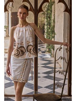 BOHO-CHIC By Sukriti Jain - White The Fleur Top And Skirt Set
