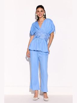 BOHO-CHIC By Sukriti Jain - Blue Amalfi Top And Pant Set
