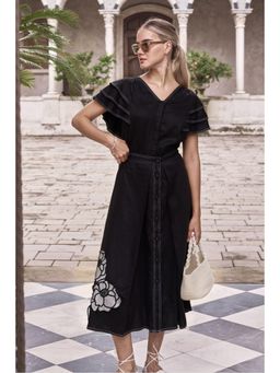 BOHO-CHIC By Sukriti Jain - Black Alia Floral Top And Skirt Set