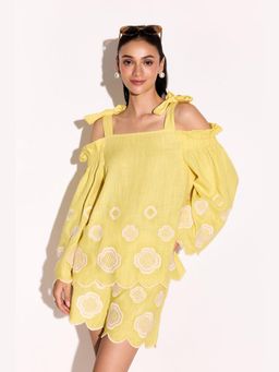 BOHO-CHIC By Sukriti Jain - Yellow Sunshine Top And Shorts Set