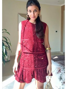 BOHO-CHIC By Sukriti Jain - Maroon Nriti Shah In Our The Must Have Top And Skirt Set