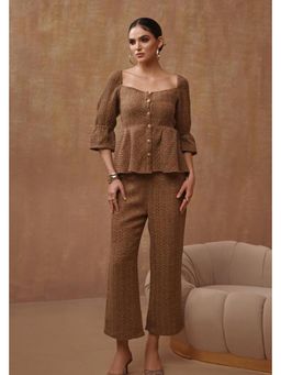 BOHO-CHIC By Sukriti Jain - Metallic Tweed Top And Pant Set