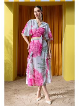 BOHO-CHIC By Sukriti Jain - Pink Exquisite Print Top And Skirt Set