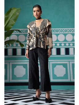 BOHO-CHIC By Sukriti Jain - Black Iconic Striking Print Top And Pant Set