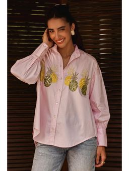 BOHO-CHIC By Sukriti Jain - Pink Hand Embellished Pinacolada Shirt
