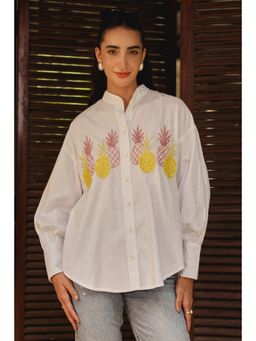BOHO-CHIC By Sukriti Jain - White Hand Embellished Pinacolada Shirt