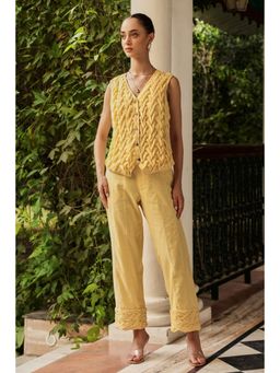 BOHO-CHIC By Sukriti Jain - Yellow Alia Buttercup Top And Pant Set