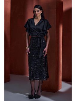 BOHO-CHIC By Sukriti Jain - Black The Alia Top And Skirt Set