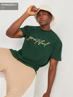 Styli - Oversized Text Print T-shirt