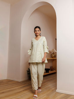 Ragavi - Mint Green Cotton Printed Co-Ord (Set of 2)