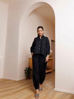 Ragavi - Viola Black Cotton Co-Ord (Set of 2)