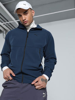 Puma - Blue Solid Bomber Jacket