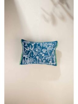 Freedom Tree - Eye In The Sky Poly Velvet Cosmic Teal Cushion Cover