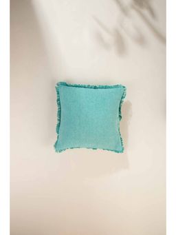 Freedom Tree - Basket Weave Cotton Aqua Green Cushion Cover (16x16 inches)