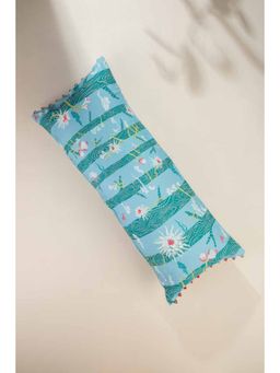 Freedom Tree - Brahmakamal Aqua Cotton Blue Cushion Cover