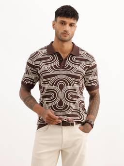 WROGN - Slim Fit Jacquard Polo T-Shirt