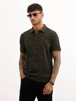 WROGN - Classic Slim Fit AOP Polo T-Shirt