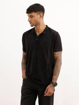 WROGN - Slim Fit Faded Cut and Sew Polo T-Shirt