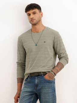 WROGN - Textured Slim Fit Full Sleeve T-Shirt