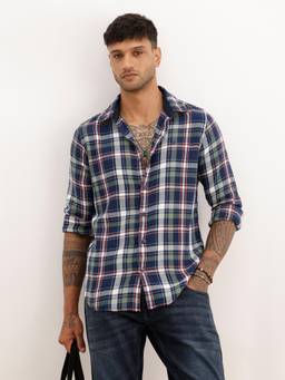 WROGN - Slim Fit Checks Full Sleeve Shirt