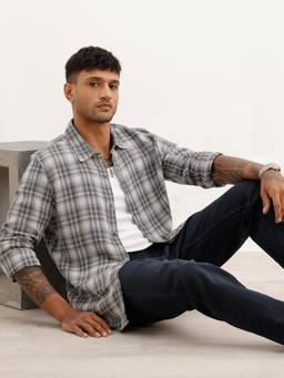 WROGN - Slim Fit Checks Full Sleeve Shirt
