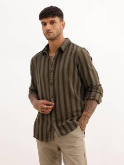 WROGN - Slim Fit Stripes Full Sleeve Shirt