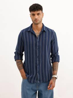 WROGN - Slim Fit Stripes Full Sleeve Shirt