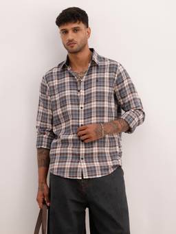 WROGN - Slim Fit Checks Full Sleeve Shirt