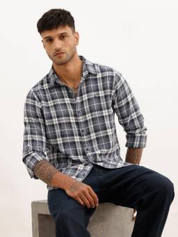WROGN - Slim Fit Checks Full Sleeve Shirt