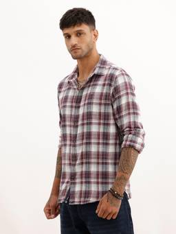 WROGN - Slim Fit Checks Full Sleeve Shirt